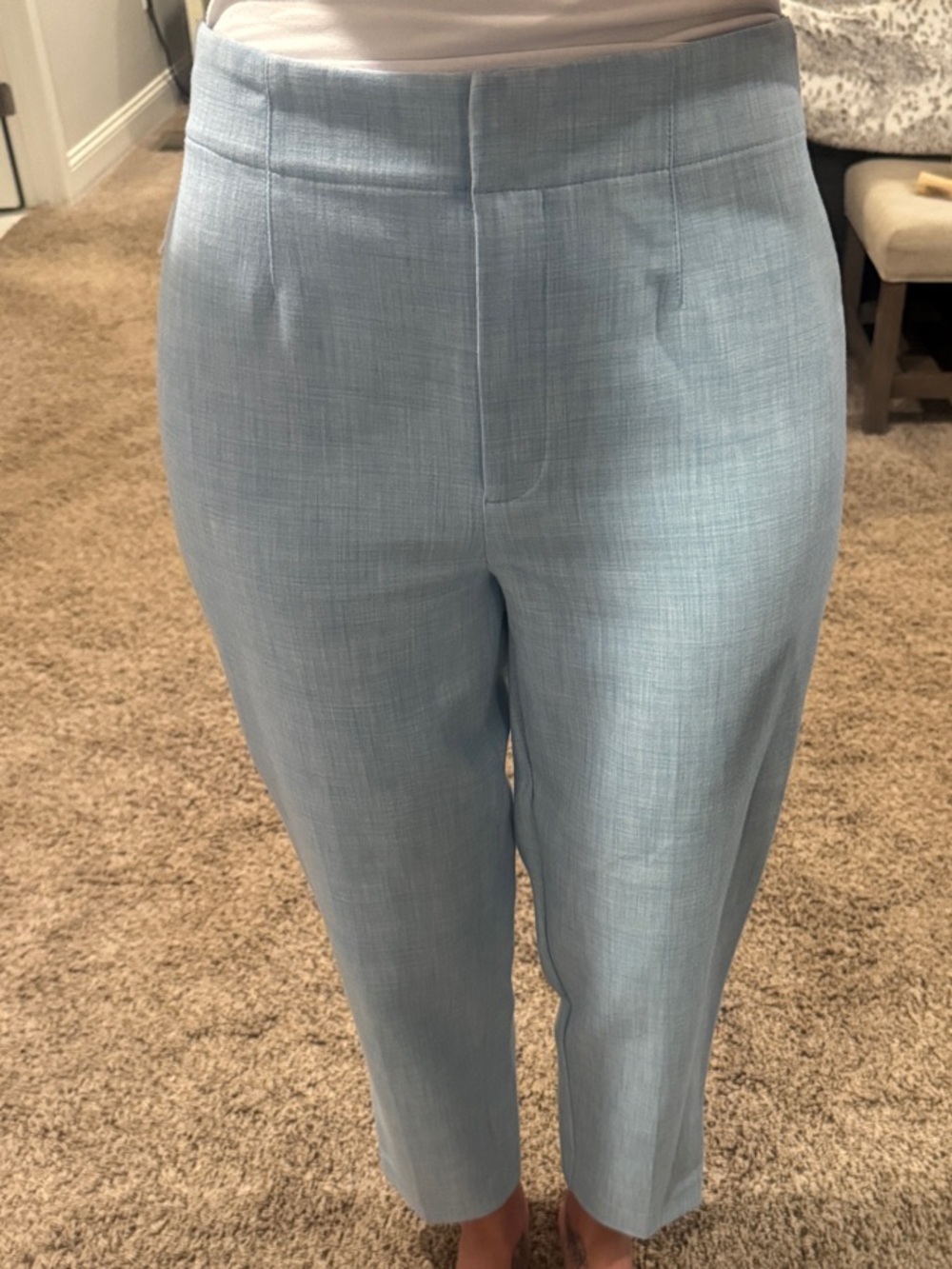 Ann Taylor Light Blue Cropped Tailored Pants size 4